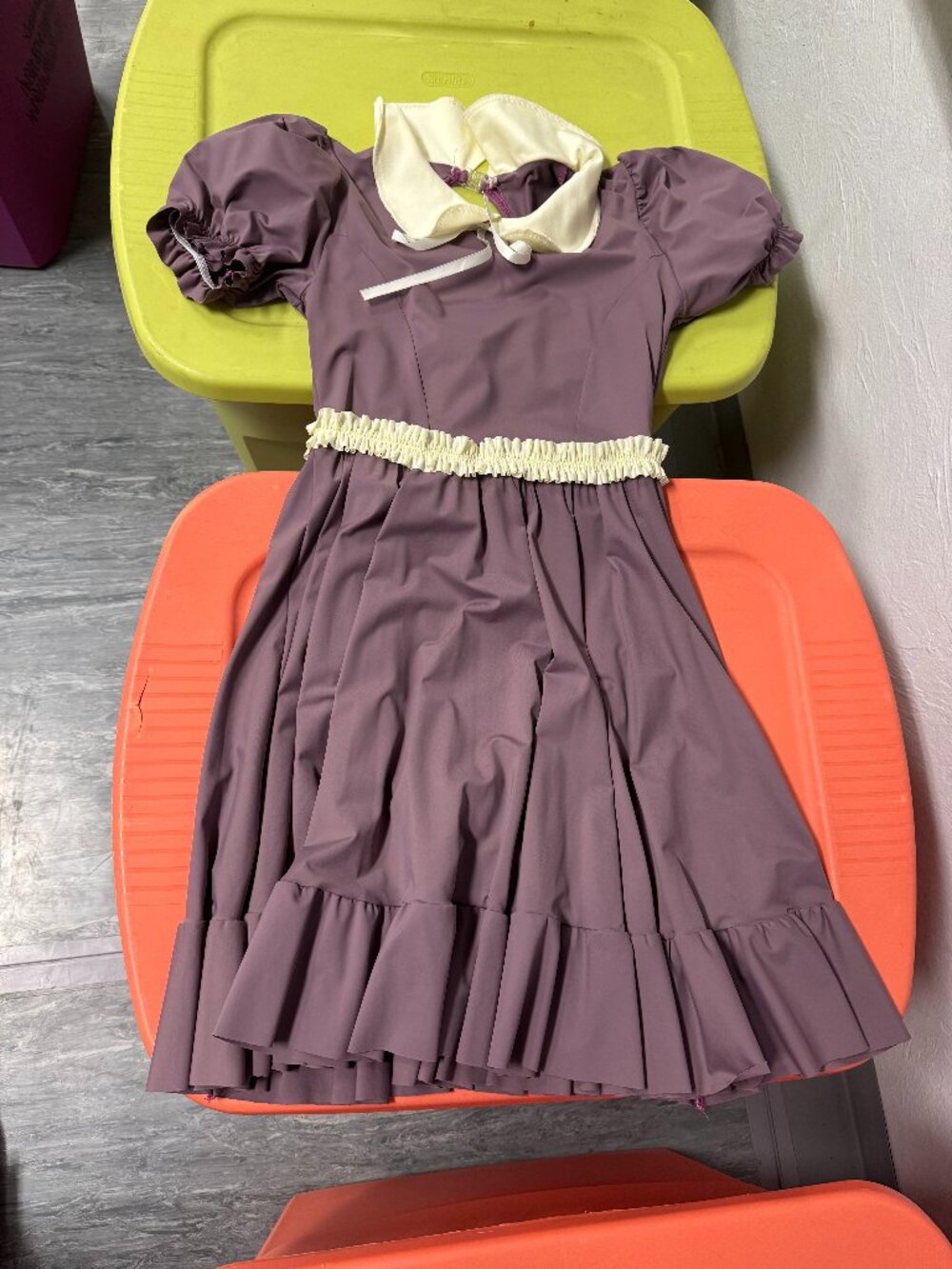 Purple Lolita Style Ruffle Dress with Pan Collar-Medium Adult-A Wish Come True